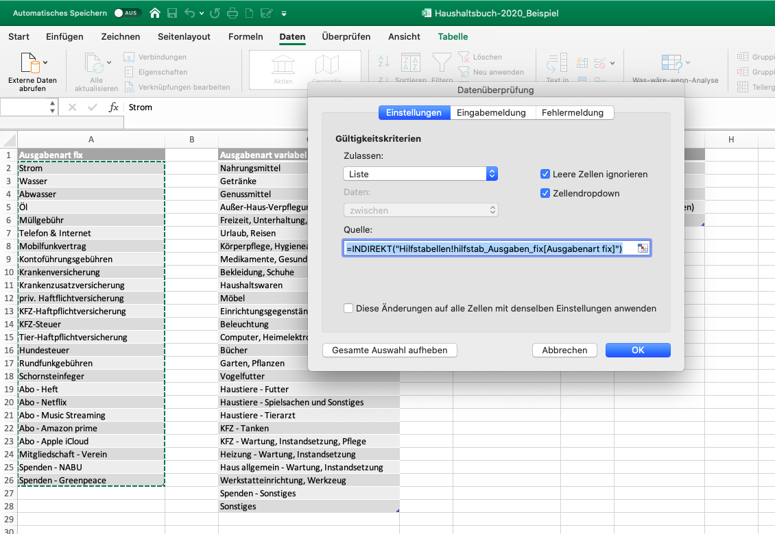 Excel Haushaltsbuch selbst erstellen Schritt für Schritt Anleitung